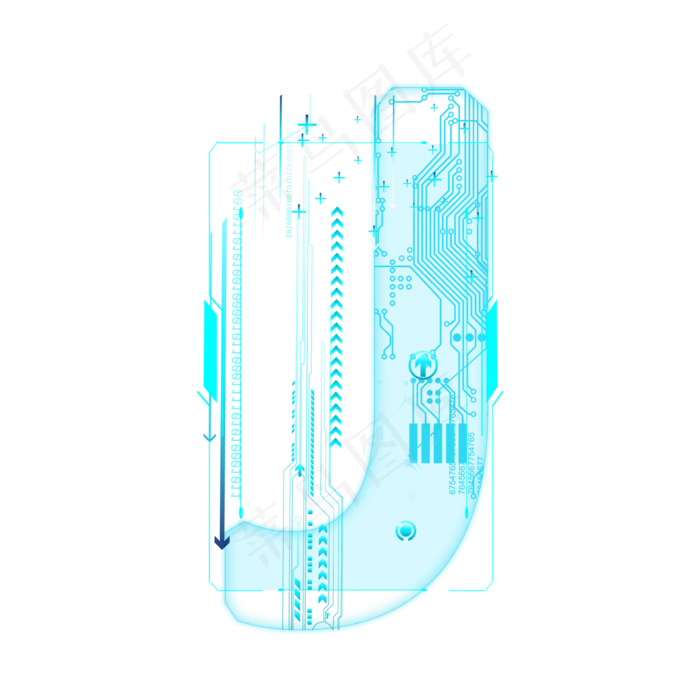蓝色科技线条PSD字母J(2000X2000(DPI:300))psd模版下载