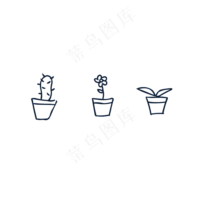 手绘花简笔画小清新花花草草