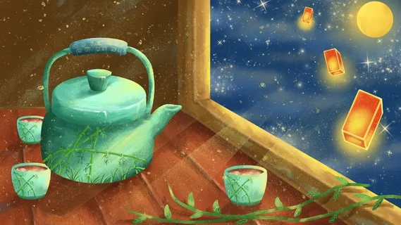 中秋节满月孔明灯