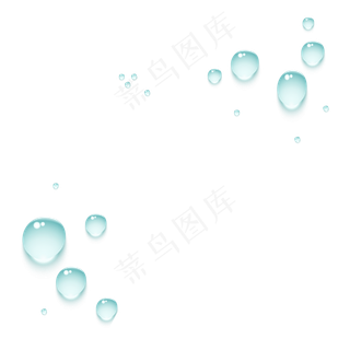 春天纯净水珠美景,免抠元素