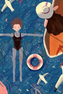 夏天游泳救生圈清新舒适清爽鸽