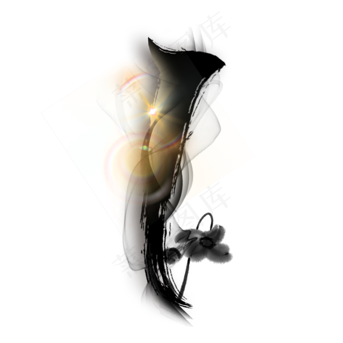 黑色水墨数字1(2000*2000px 	      )psd模版下载