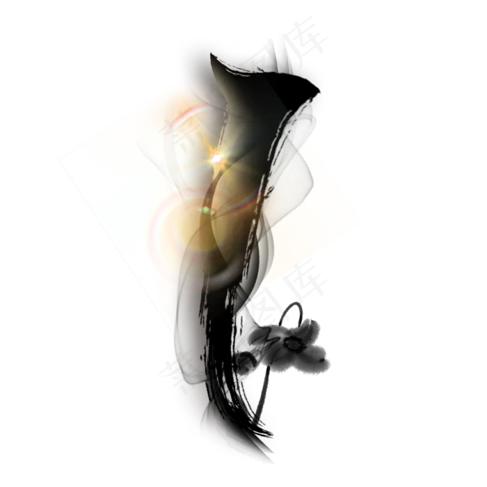 黑色水墨数字1(2000*2000px 	      )psd模版下载