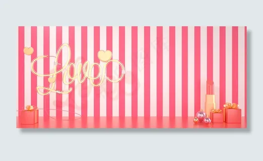 C4D灯管字LOVE情人节520立体创意