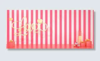 C4D灯管字LOVE情人节520立体创意