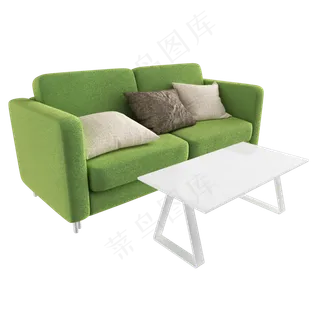 绿色帆布长沙发小清新