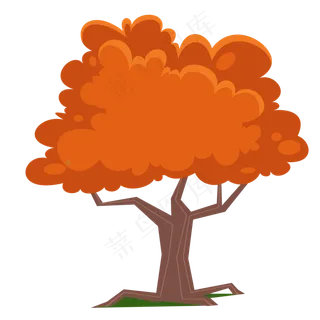 红色的大树免抠图