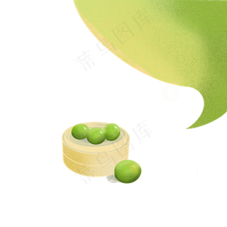 手绘春天场景青团