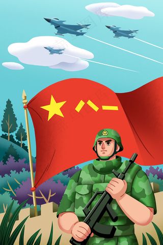八一建军节军人保卫祖国战机