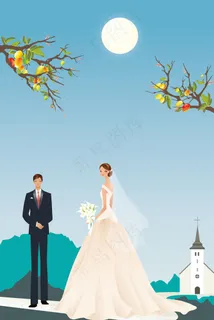教堂前的浪漫婚礼 教堂前的浪漫婚礼