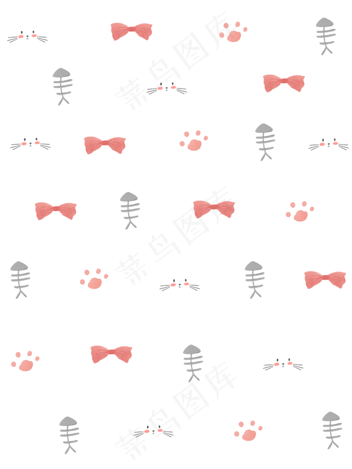 色彩印花猫咪底纹装饰,免抠元素(3000X4000(DPI:300))psd模版下载