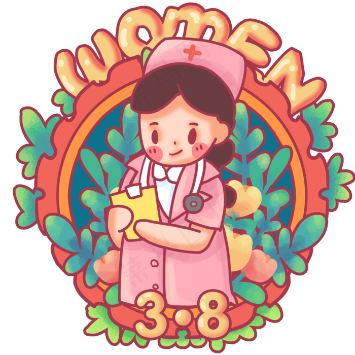 女医生三八妇女节,免抠元素(2000X2000(DPI:300))psd模版下载