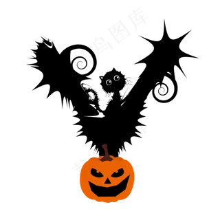 创意万圣节蜘蛛南瓜蝙蝠扫把字母