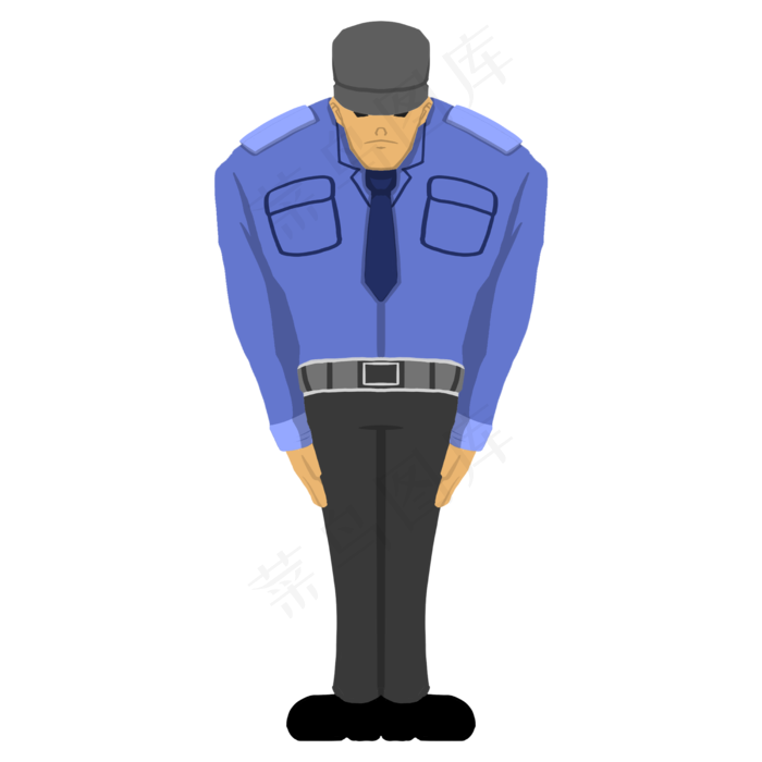 弯腰鞠躬军人(2500X2500(DPI:300))psd模版下载