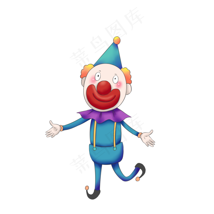 愚人节小丑蓝色开心,免抠元素