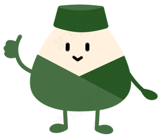 手绘可爱端午节粽子卡通形象png