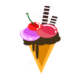 水果冰淇淋的小吃