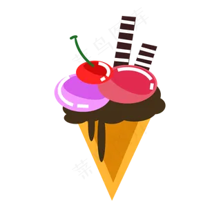 水果冰淇淋的小吃