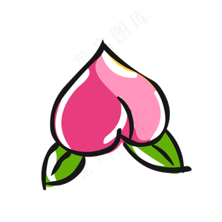 食物元素可爱卡通水果桃子