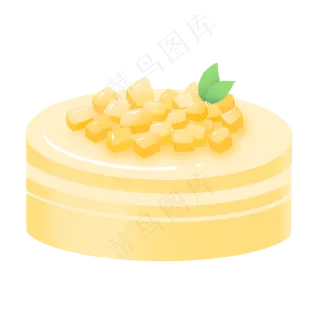 小清新食物芒果慕斯蛋糕