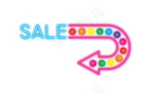 糖果色指示箭头霓虹灯