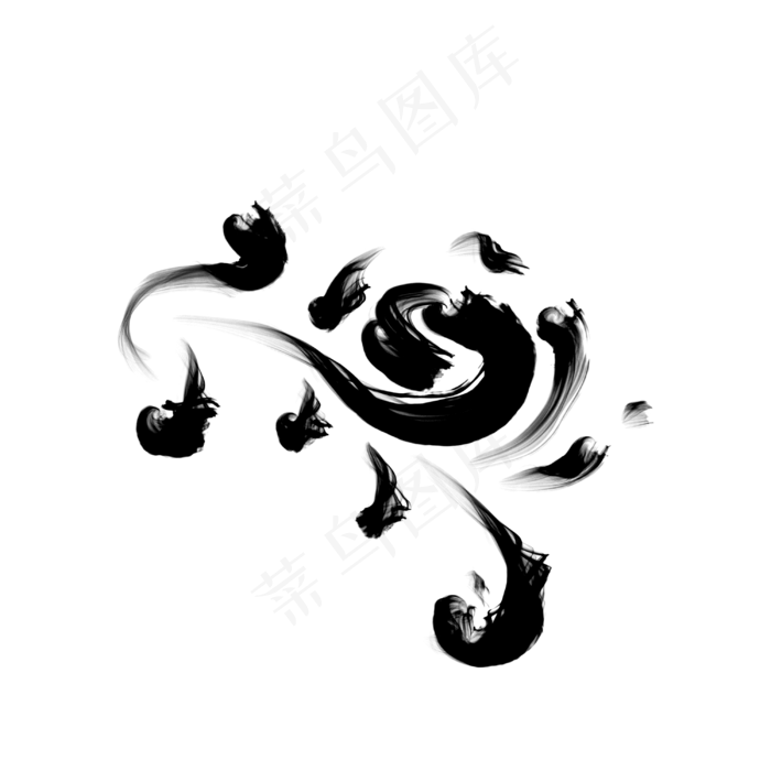 中国风笔触水墨风格笔刷水墨中国