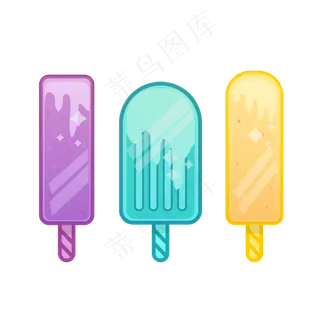 果冻质感小清新可爱冰棍冷饮,免抠元素
