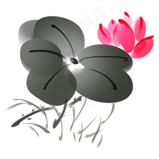 水墨荷花画