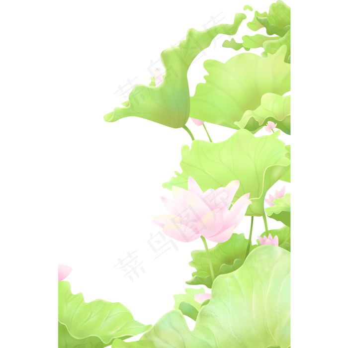粉色荷叶荷花(2000X2000(DPI:300))psd模版下载