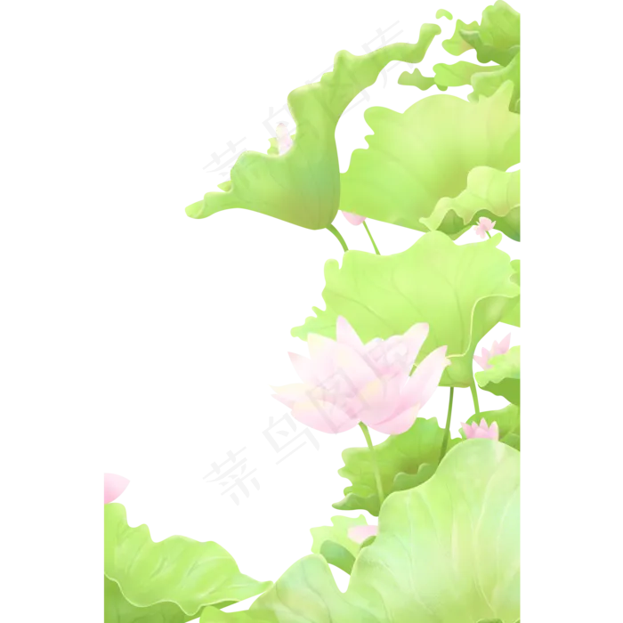 粉色荷叶荷花(2000X2000(DPI:300))psd模版下载