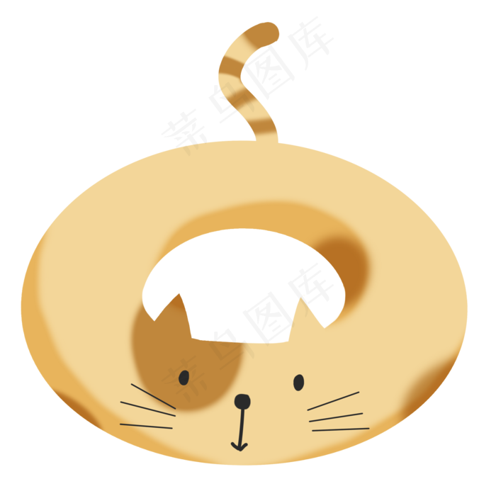 夏日黄色猫猫游泳圈素材