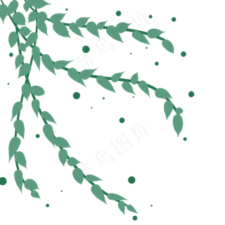 卡通植物绿色枝条