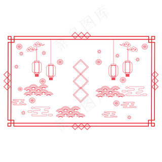 红色鼠年新年剪纸装饰,免抠元素