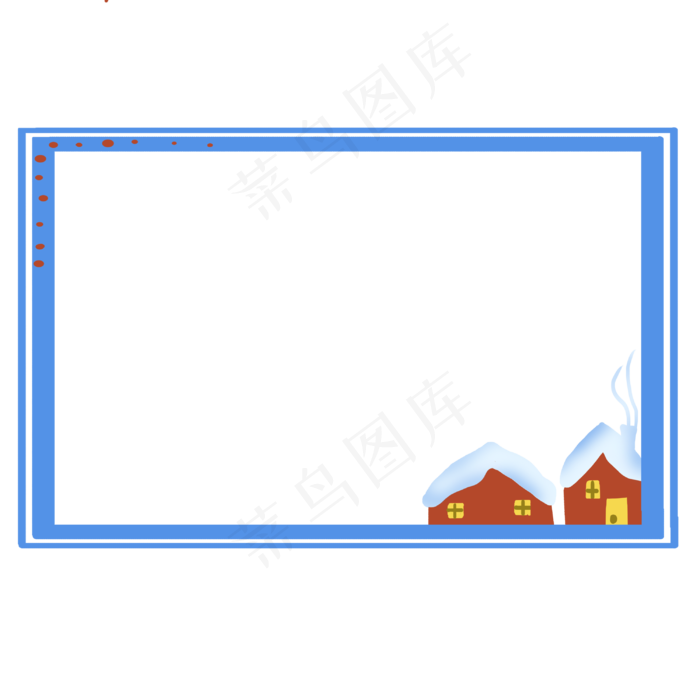 蓝色大寒边框插画,免抠元素