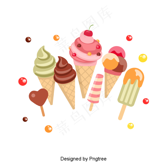 美丽凉爽美味卡通夏日饮品冰淇淋(1200X1200(DPI:300))psd模版下载