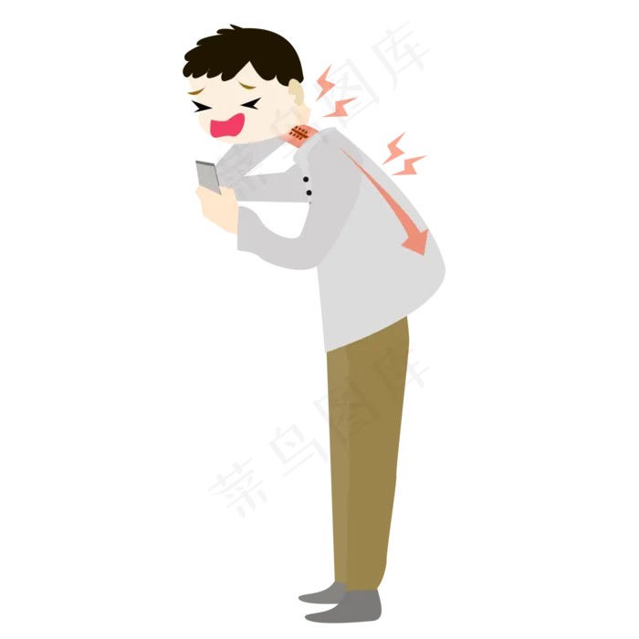 颈椎疼的男孩(2000*2000px 72 dpi )