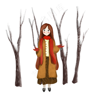 冬季卡通人物素材,免抠元素