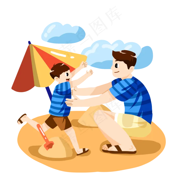 父亲节沙滩父子(2000X2000(DPI:300))psd模版下载