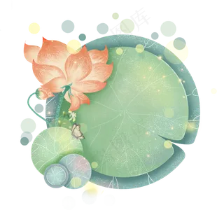 夏天荷花荷叶光感,免抠元素