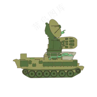简约扁平卡通建军节陆军战争战车