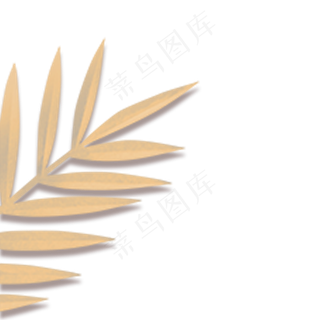 卡通金色叶子免扣图