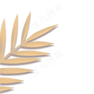 卡通金色叶子免扣图