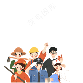 卡通社会人群免抠图
