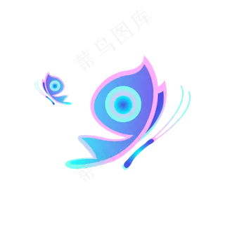 矢量手绘发光蝴蝶