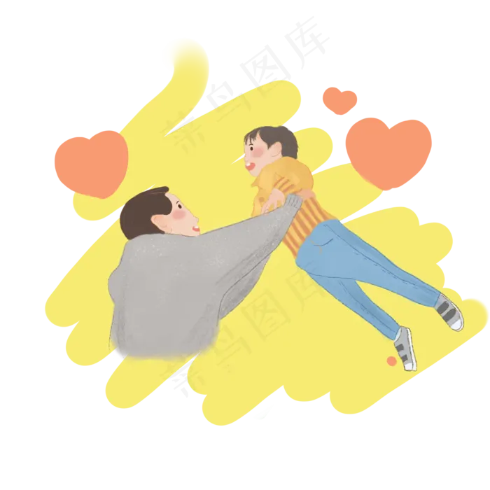 父亲节爸爸抱着孩子(2000X2000(DPI:300))psd模版下载