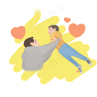 父亲节爸爸抱着孩子