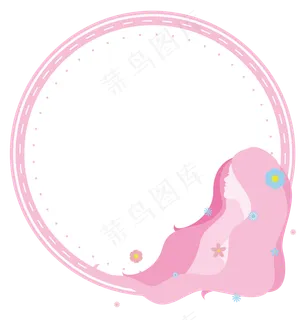 三八妇女节可爱粉女神侧脸剪影矢