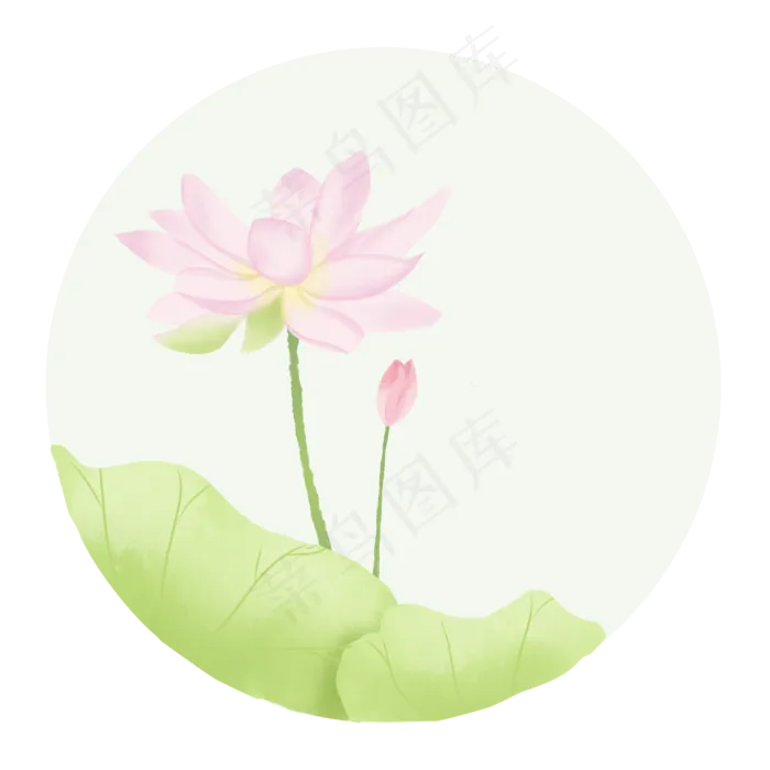 水墨水彩夏季荷花(2050X2050(DPI:299))psd模版下载