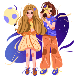 儿童节举着星星的可爱小朋友