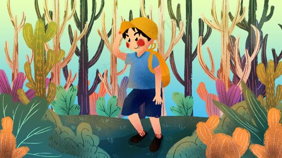 五一节日节庆出游森林探险配图